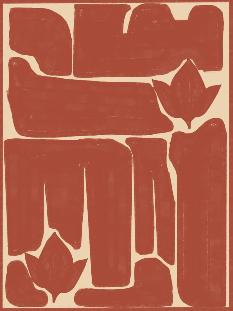 Terracotta Floral Shapes by Cannavaro — canvas wall art