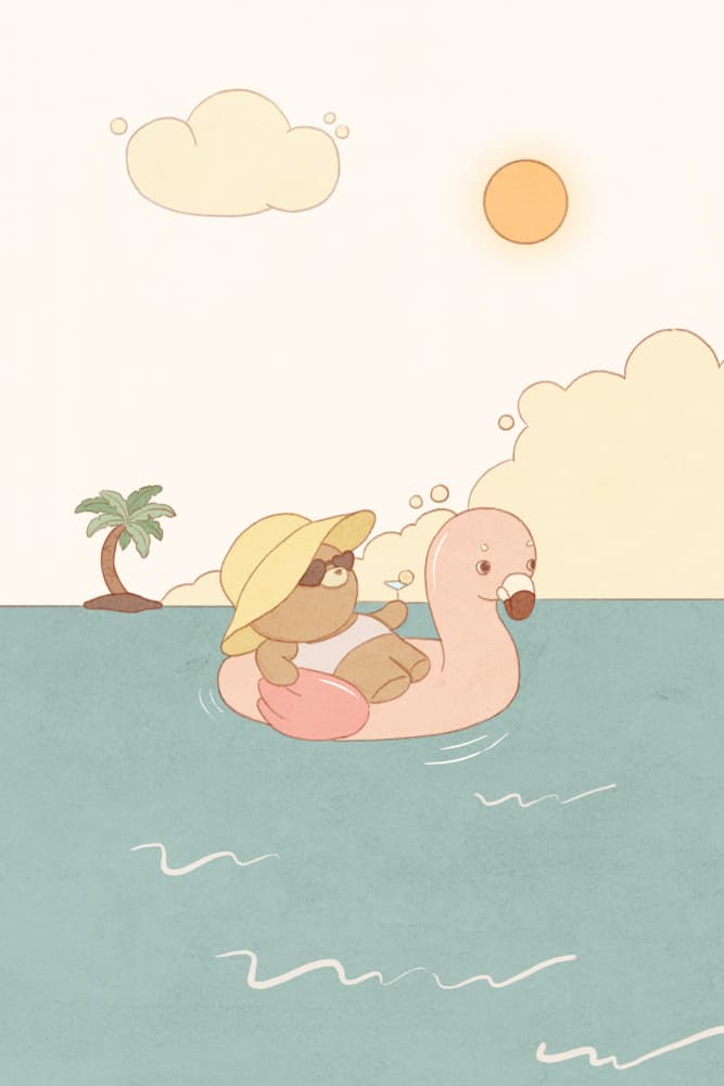 Relaxing Flamingo Float by Xuan Thai — canvas wall art