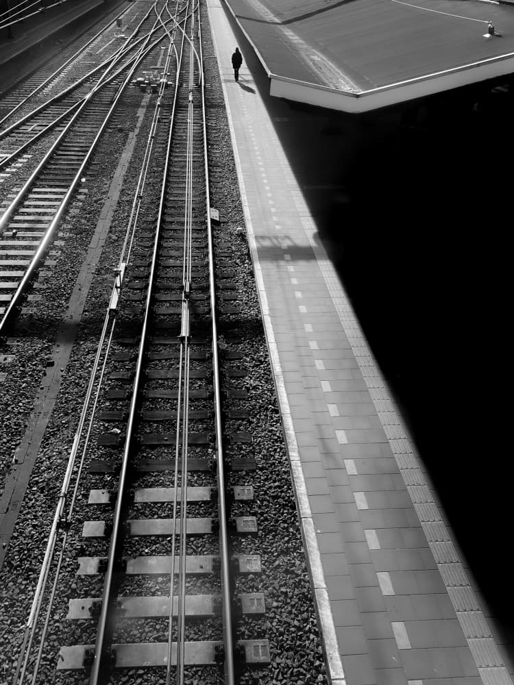 Lone Figure on Platform by Fernando Coelho — canvas wall art