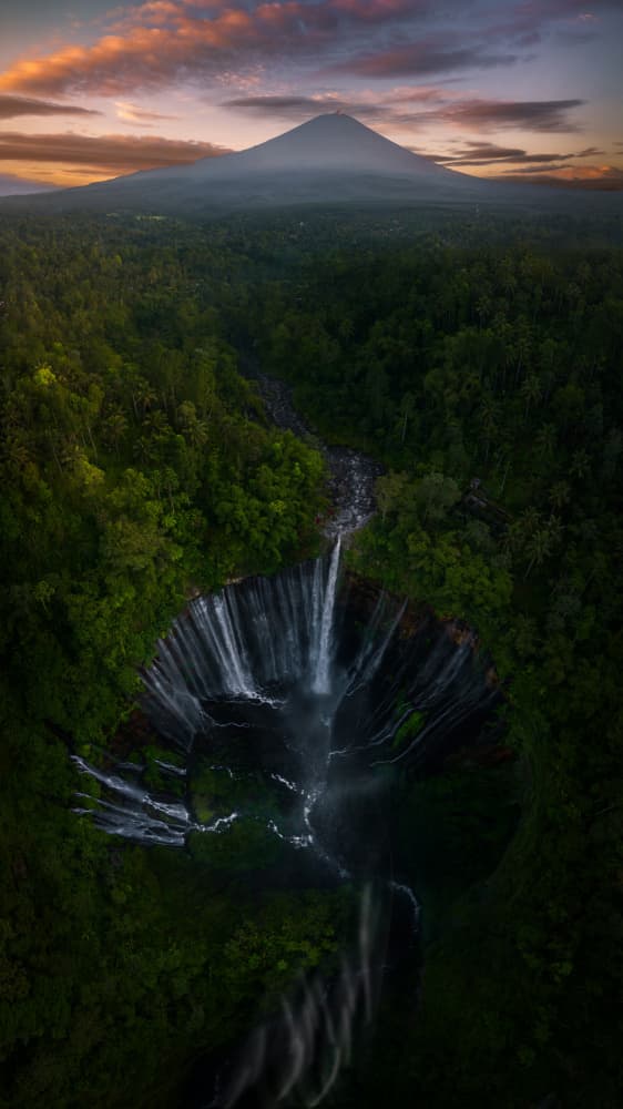 Tumpak Sewu Waterfall Dawn by SANDEEP MATHUR — canvas wall art