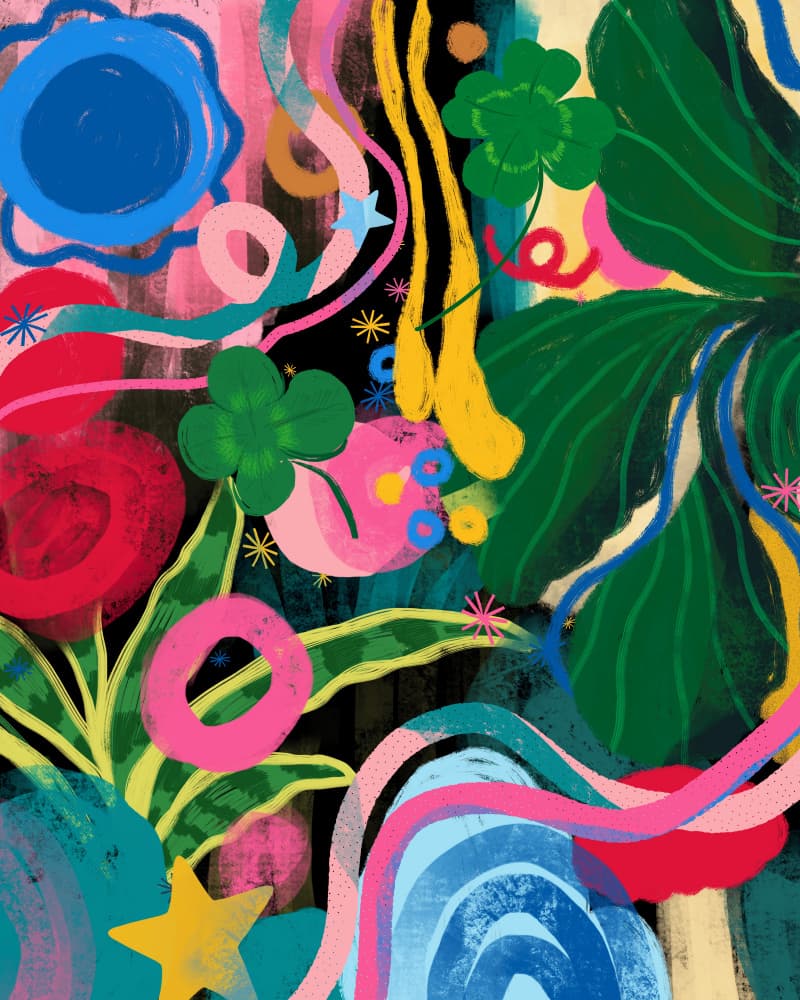 Colorful Lucky Shapes by sucidraw — canvas wall art