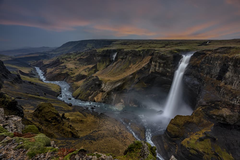 Majestic Canyon Waterfall by James Zhen Yu — canvas wall art