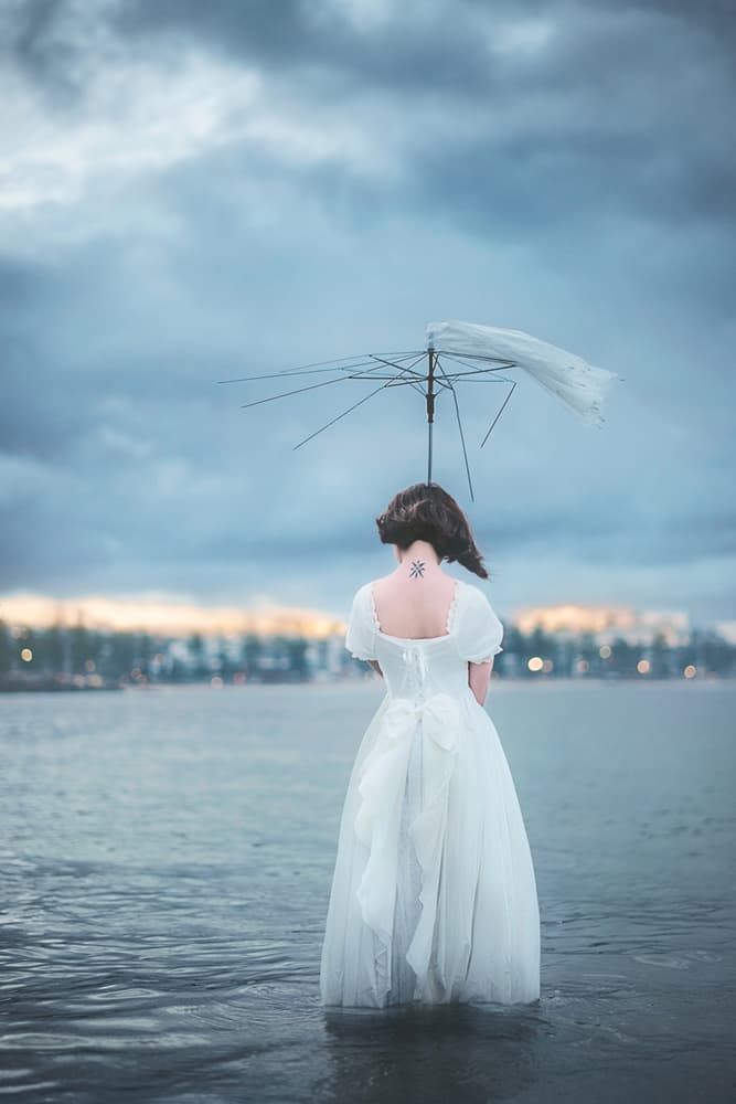 Broken Umbrella Bride by Terry F — canvas wall art