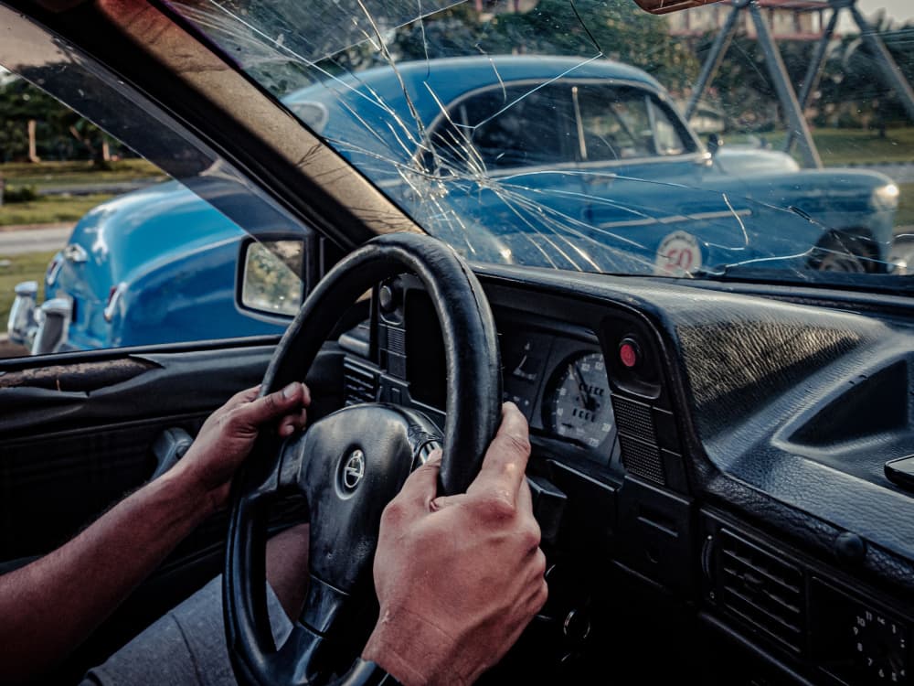 Cracked Windshield Classic Drive by Andy Bauer — canvas wall art
