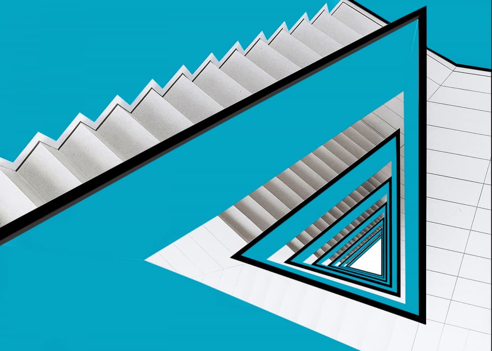 Geometric Blue Illusion by Jorge Pimenta — canvas wall art