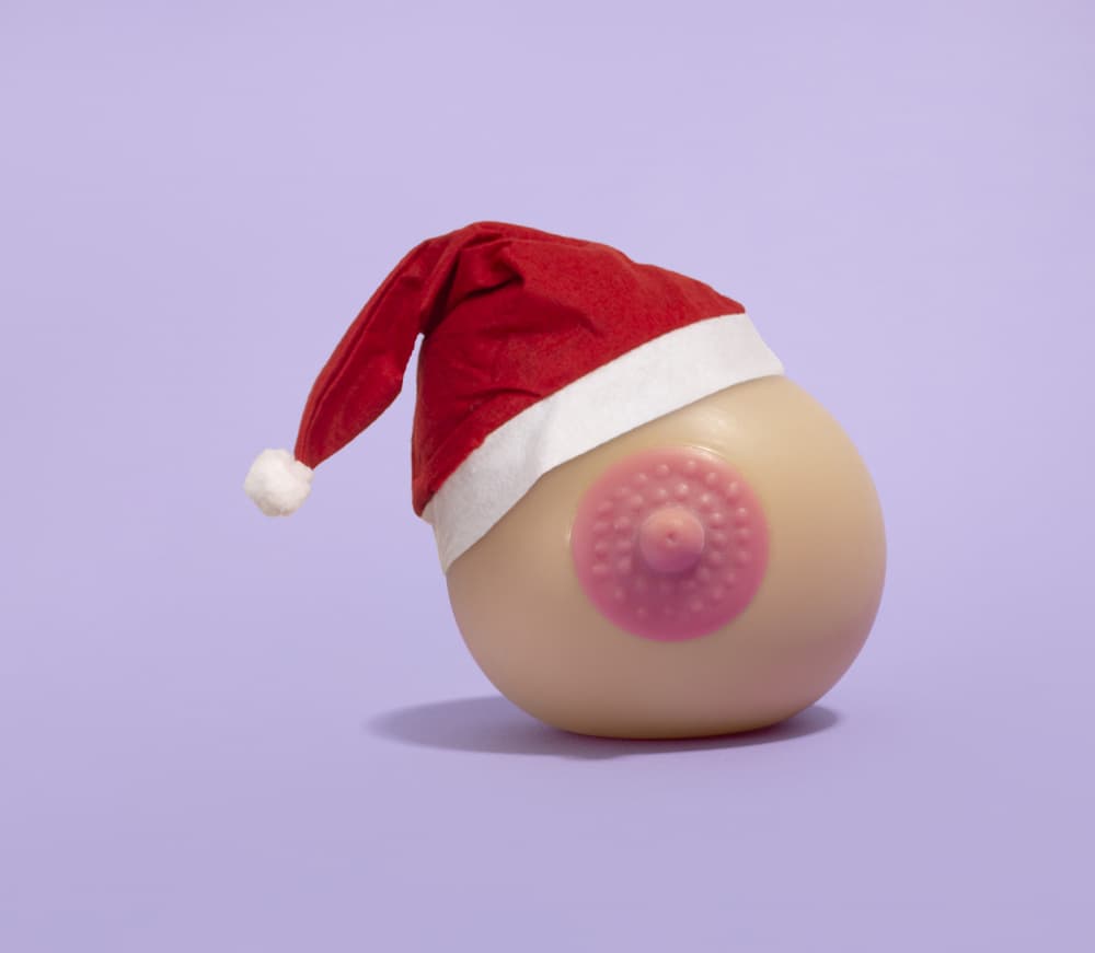 Festive Breast Model by Julia Ramiro — canvas wall art