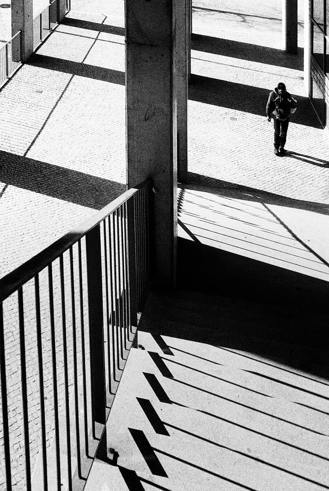 Man In Geometric Shadows by Paulo Abrantes — canvas wall art