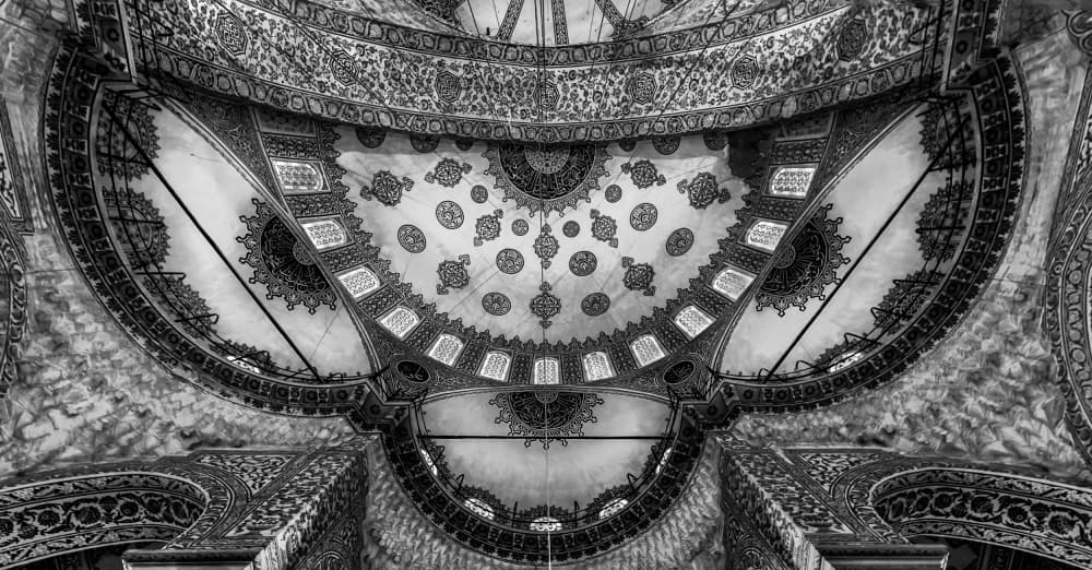 Ornate Mosque Ceiling by Michael Jurek — canvas wall art