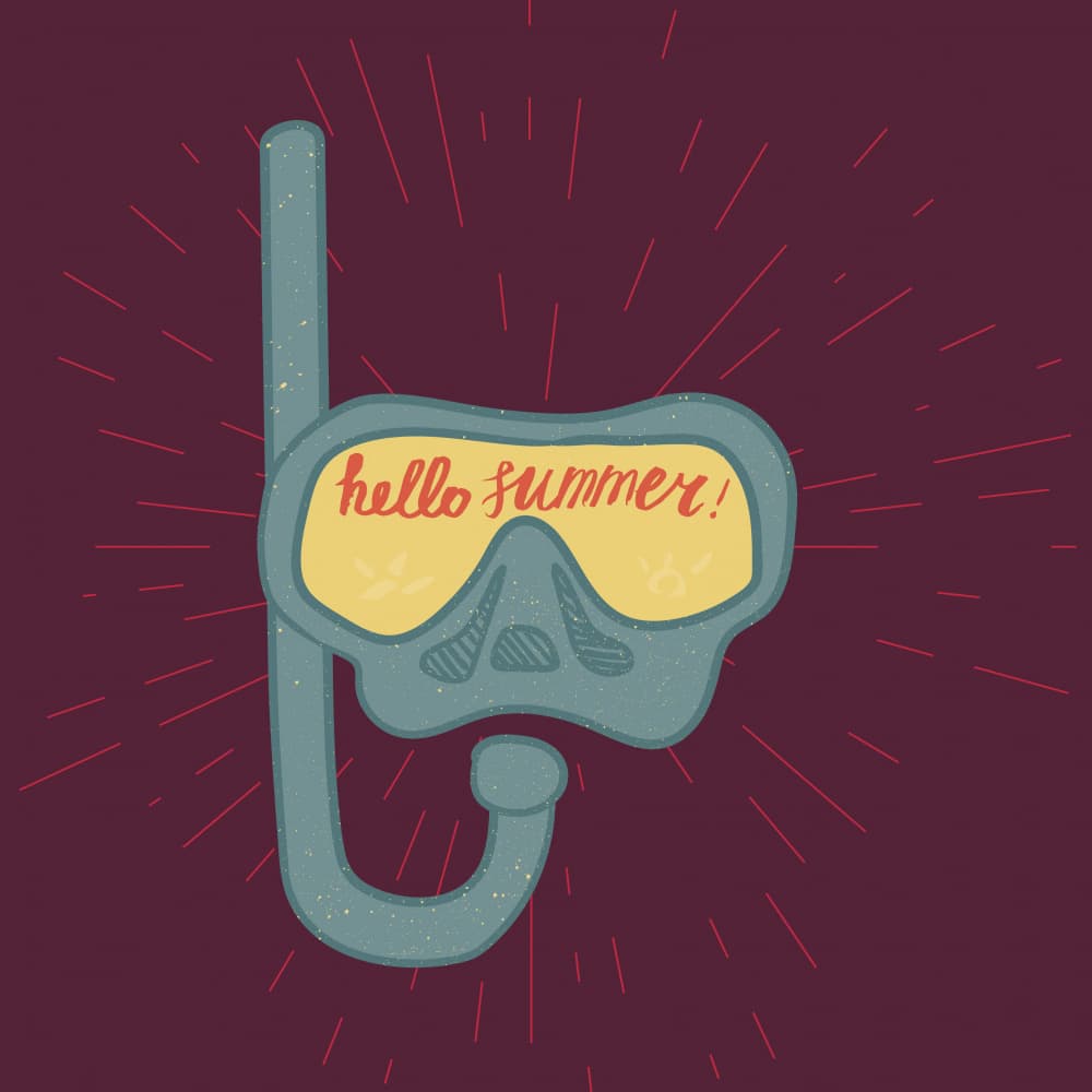 Hello Summer Snorkel by Marika Barsrsind — canvas wall art