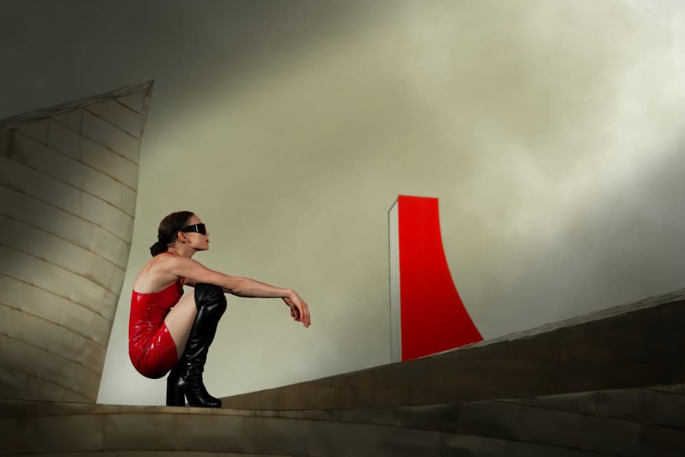 Modern Woman Red Dress by Christine von Diepenbroek — canvas wall art