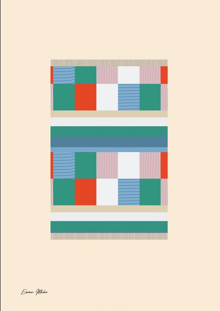 Vibrant Geometric Textile by Emma Make — canvas wall art