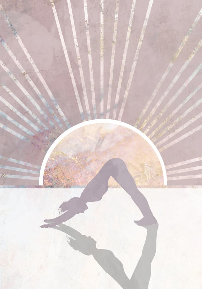 Sunrise Yoga Reflection by Sarah Manovski — canvas wall art