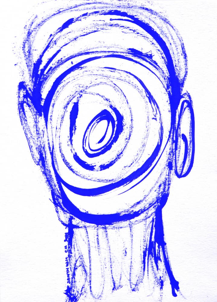 Swirling Blue Head by Santhosh ch — canvas wall art
