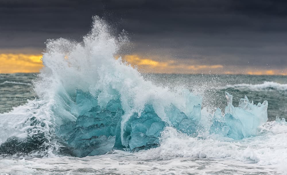Crashing Ice Wave by Marc Pelissier — canvas wall art