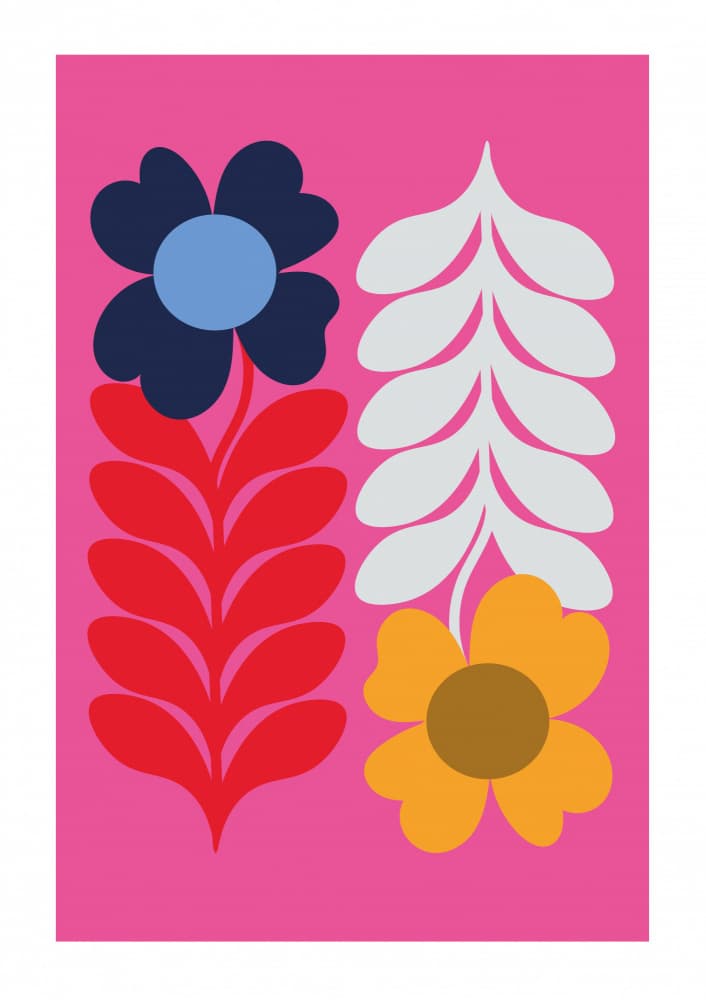 Colorful Retro Flowers by Frances Collett — canvas wall art