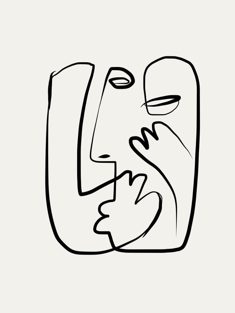 Modern Abstract Face by Little Dean — canvas wall art