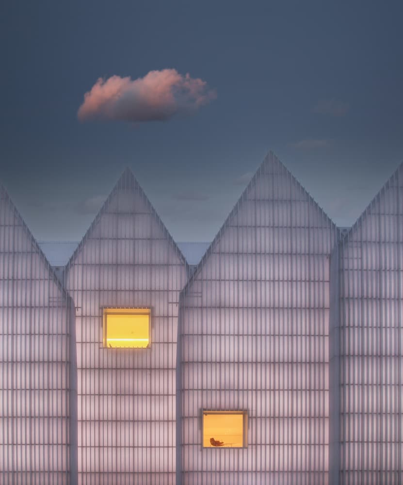 Evening Glow Gabled Facades by Anna Niemiec — canvas wall art