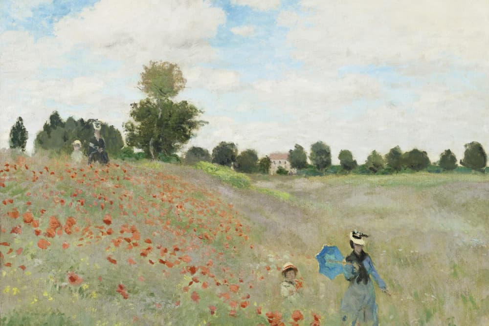 Poppy Field Near Argenteuil (1873) by Claude Monet — canvas wall art