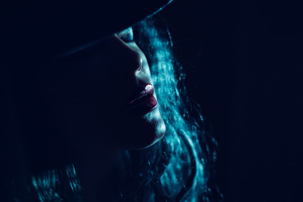 Mysterious Blue Profile by M. Emre Erol — canvas wall art