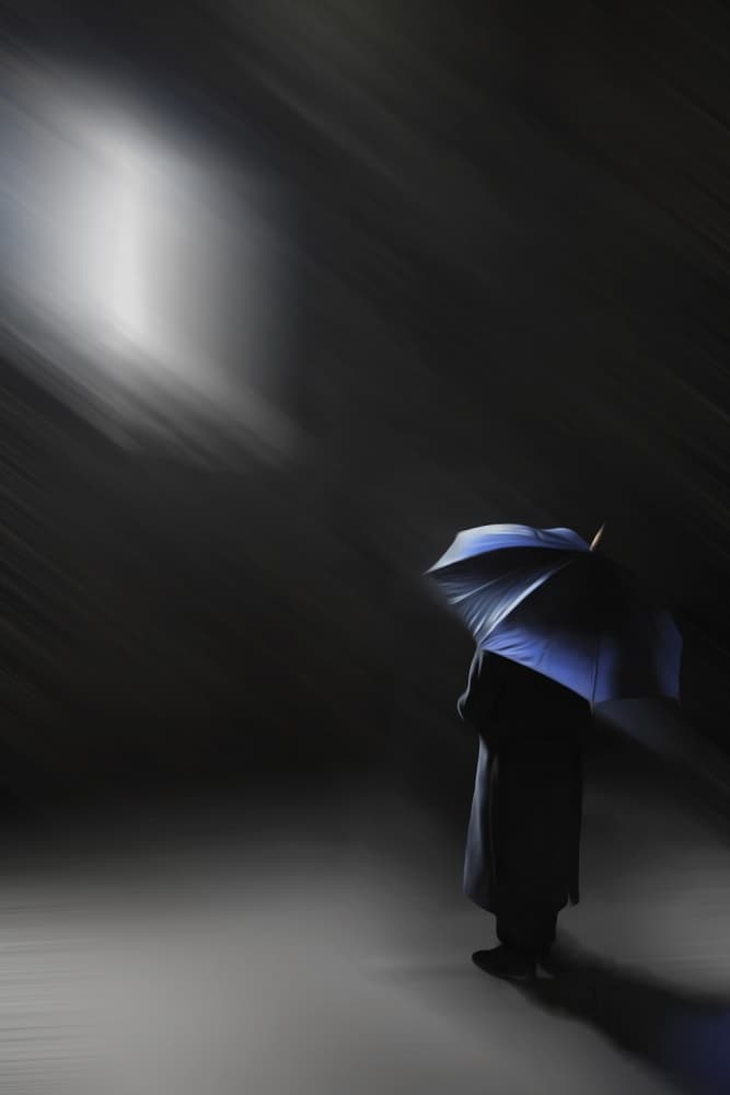 Solitary Figure Towards Light by Gilbert Claes — canvas wall art