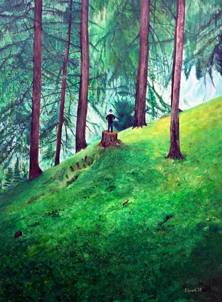 Solitary Figure in Forest by Tom Blood — canvas wall art