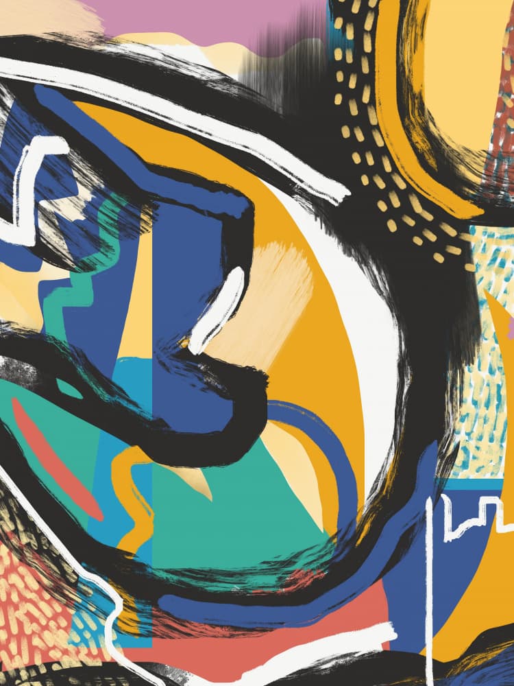 Vibrant Abstract Strokes by Little Dean — canvas wall art