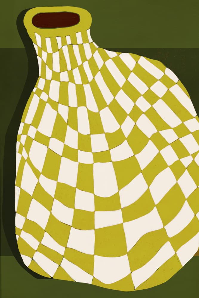 Green grid by Treechild — canvas wall art
