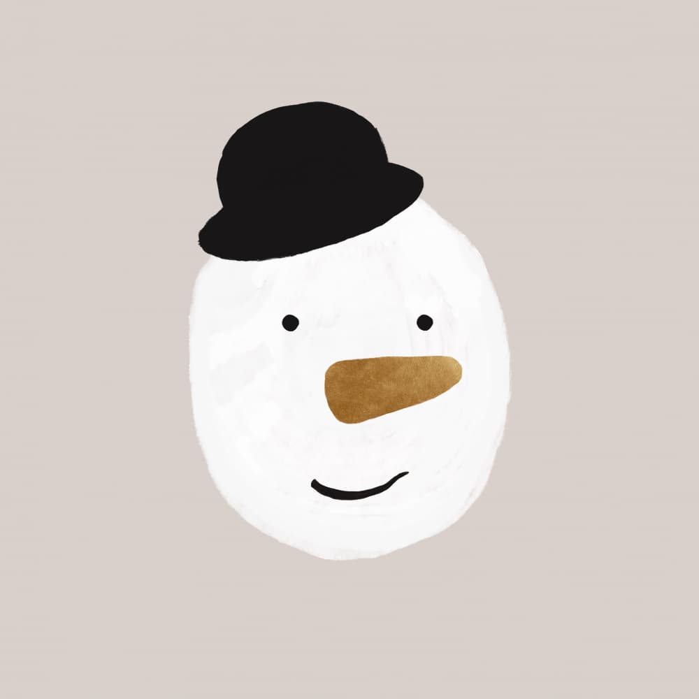 Minimalist Snowman Face by Orara Studio — canvas wall art
