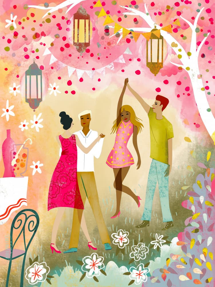 Joyful Garden Party by uta krogmann — canvas wall art