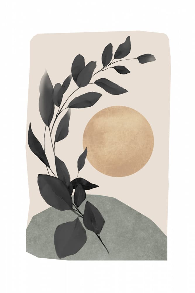 Golden Sun Branch by Melloi Art Prints — canvas wall art