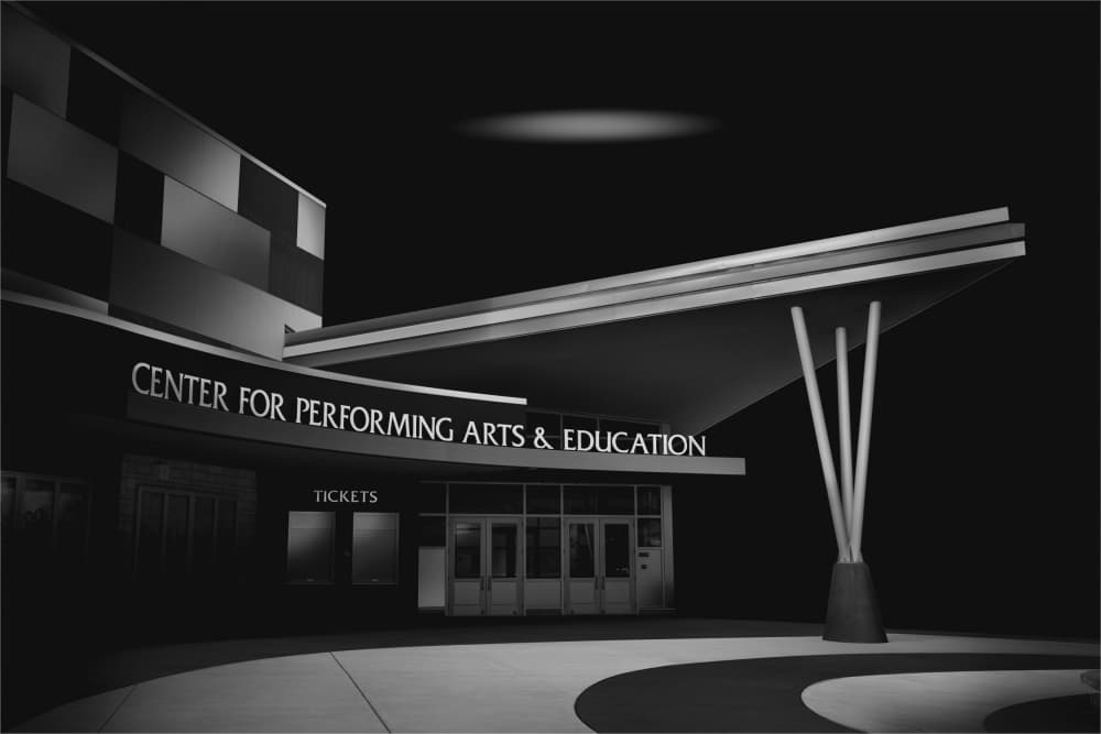 Modern Arts Building Night by Ryan Li — canvas wall art