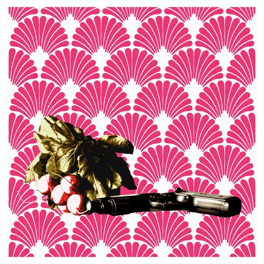Radishes and Handgun by andrea de ranieri — canvas wall art