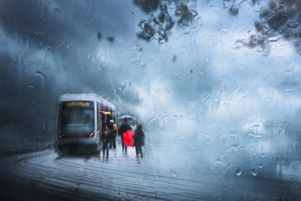 Rainy Day Commute by Nicodemo Quaglia — canvas wall art