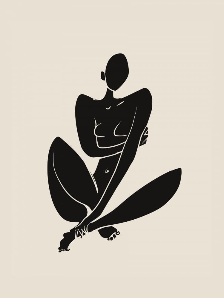 Abstract Nude Silhouette by Little Dean — canvas wall art