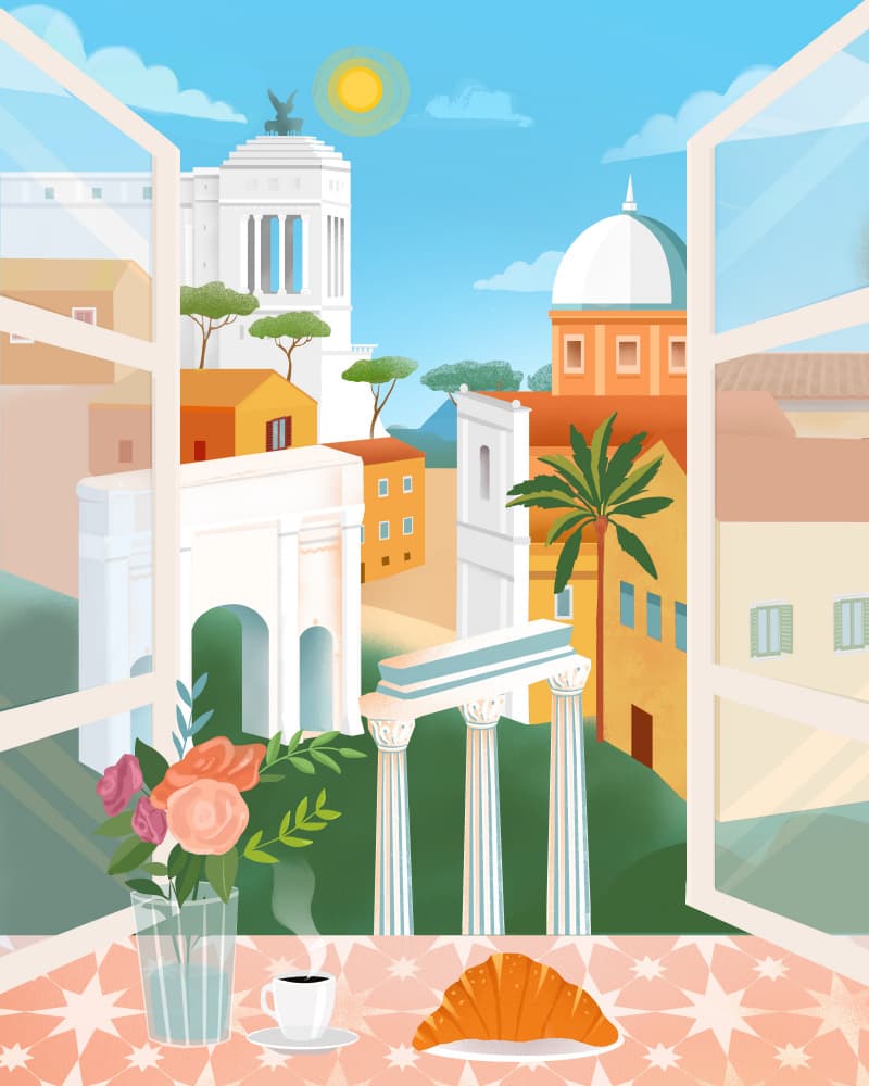 Emily In Rome by Petra Lizde — canvas wall art