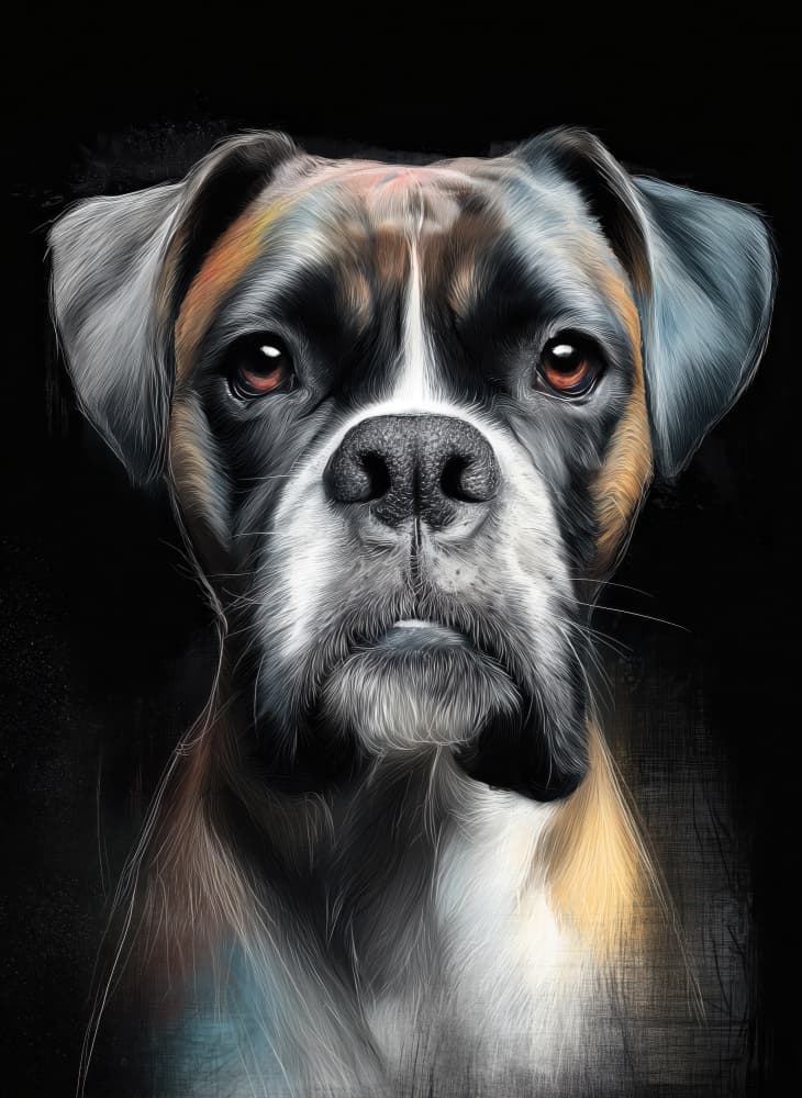 Expressive Boxer Portrait by Justyna Jaszke — canvas wall art