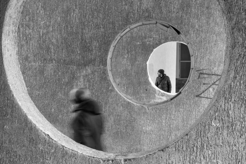 Solitary Figure Concrete by Svetislav Cvetkovic — canvas wall art