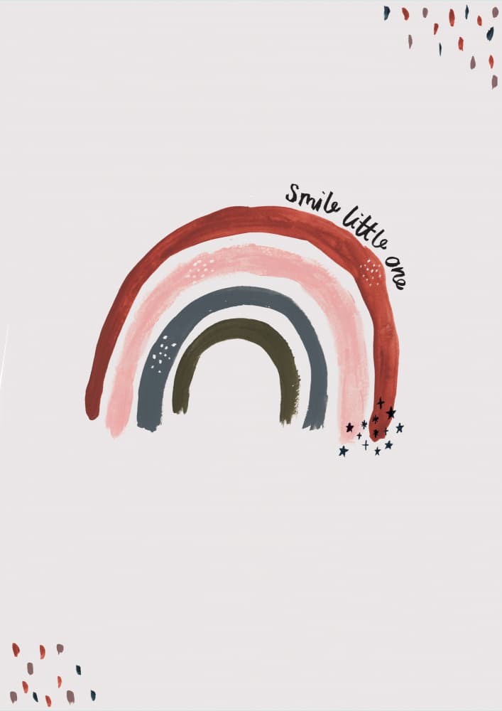 Smile Little One Rainbow by Laura Pantony — canvas wall art