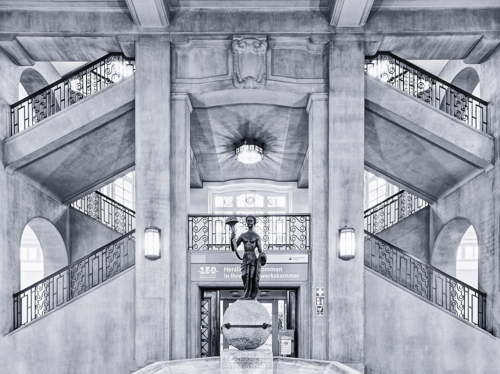 Art Deco Grand Staircase by Martin Fleckenstein — canvas wall art