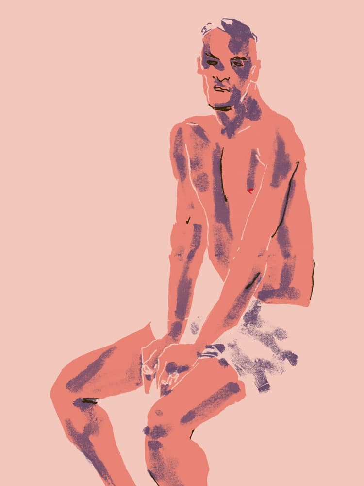 Seated Male Figure by Francesco Gulina — canvas wall art