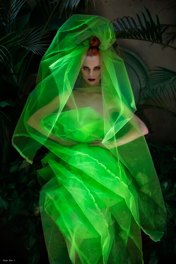 Woman in Green Veil by MAYA ILTUS — canvas wall art