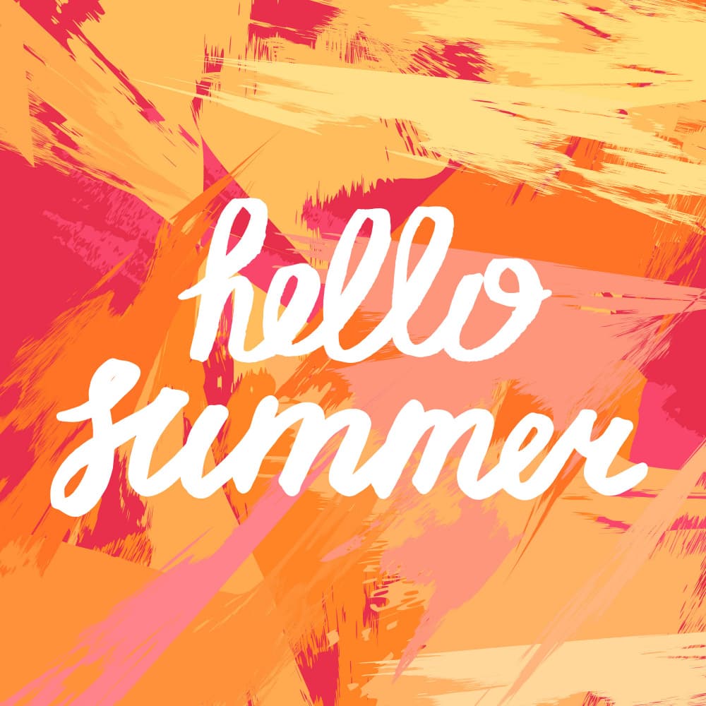 Hello Summer Brushstrokes by Marika Barsrsind — canvas wall art