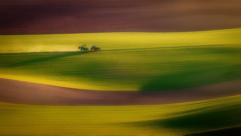Tractor Working Farm Fields by Martin Kucera EFIAP AZSF — canvas wall art