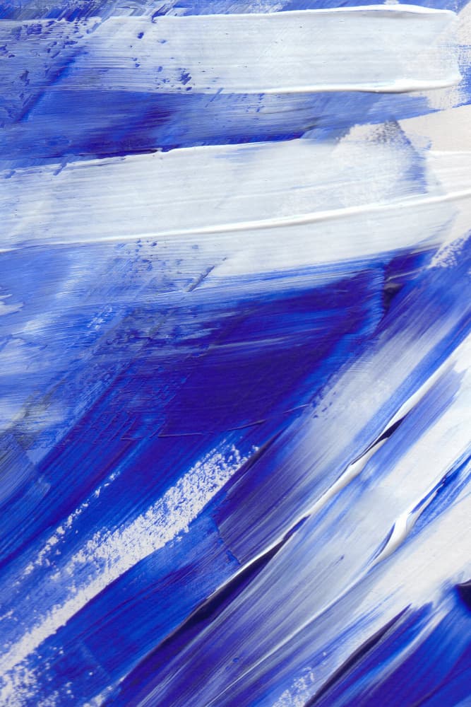 White and Blue Brushstrokes by uplusmestudio — canvas wall art
