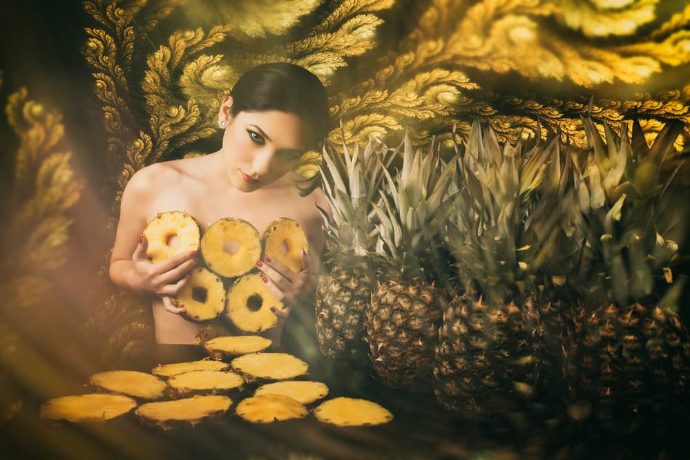 Exotic Pineapple Elegance by Alexandra Fira — canvas wall art