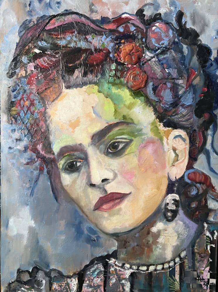 Vibrant Floral Portrait by Alexandra Higgins — canvas wall art