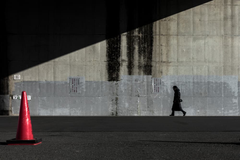 Solitary Figure Concrete Shadow by Tetsuya Hashimoto — canvas wall art