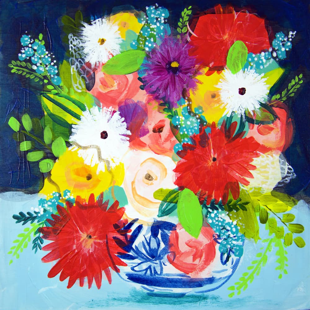 Vibrant Floral Still Life by Shelley Hampe — canvas wall art