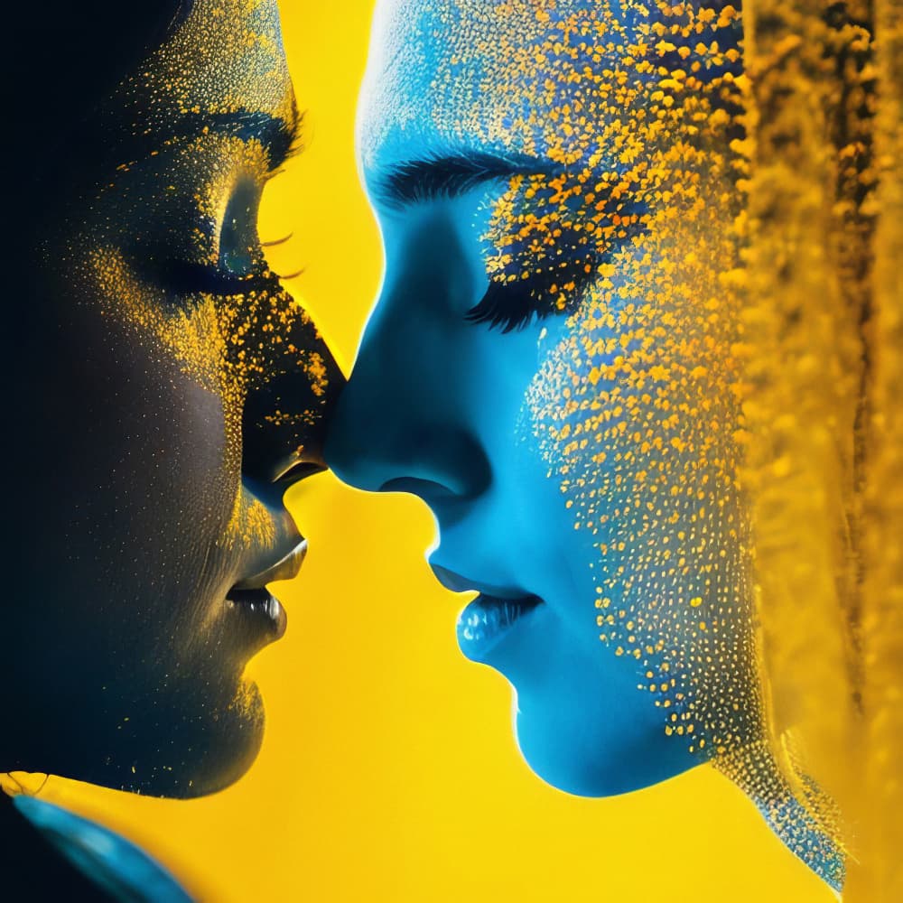 Blue Gold Connection by INCOGNITO — canvas wall art