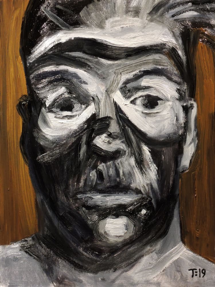Intense Painted Face by Tore Bahnson — canvas wall art